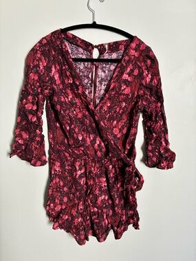 Free People Women's Pink Floral Romper